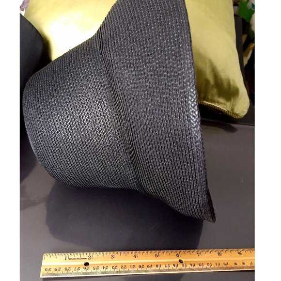 Black Flip Brim Summer Hat Woven Polypropylene IC 21 Inches - Picture 9 of 16